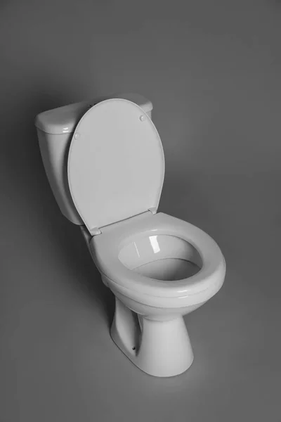 New Ceramic Toilet Bowl Grey Background — Stock Photo, Image