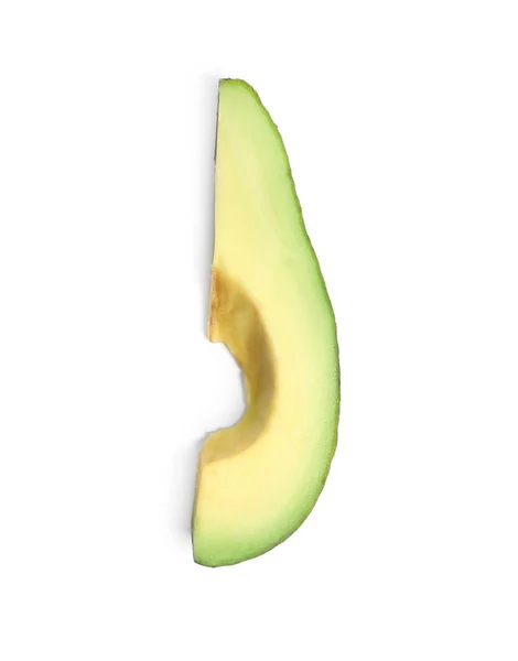 Plakje Avocado Witte Achtergrond — Stockfoto