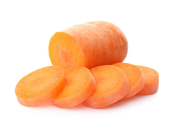 Ripe Sliced Carrot White Background — Stock Photo, Image