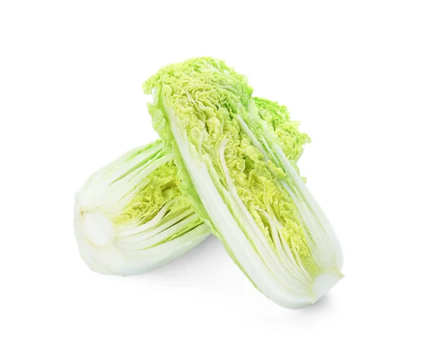 Fresh Sliced Cabbage White Background — Stock Photo, Image