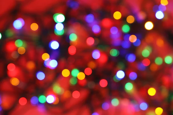 Rozmazané Pohled Zářící Vánoční Světla Barevné Pozadí Pohled Shora — Stock fotografie