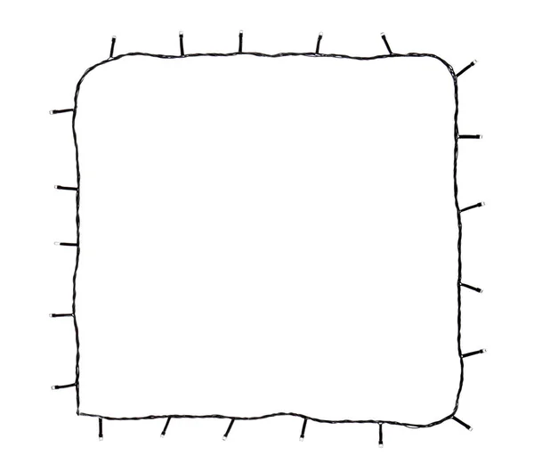 白色背景的圣诞灯框架 顶部视图 — 图库照片