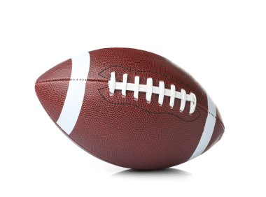Beyaz arka planda deri Amerikan futbol topu