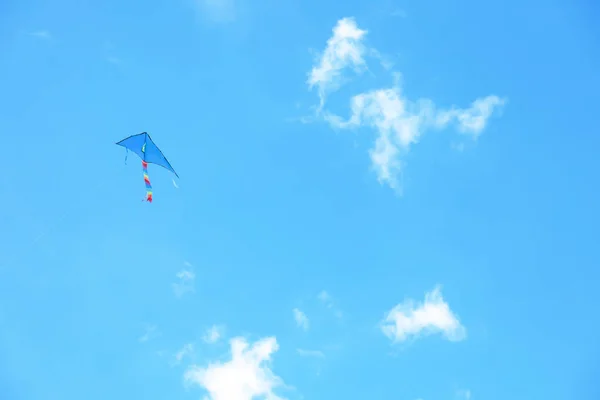 Wunderschöner Drachen Der Blauen Himmel Treibt — Stockfoto