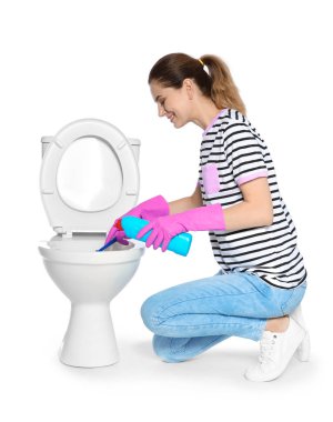 Kadın banyo Klozet Temizleme