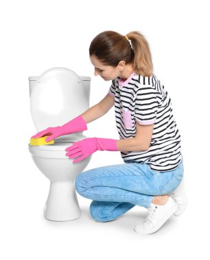 Kadın banyo Klozet Temizleme