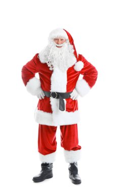 Otantik Noel Baba beyaz arka plan üzerinde