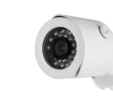 Modern güvenlik Cctv kamera beyaz arka plan üzerinde