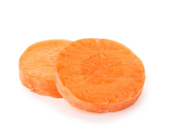 Carota Affettata Matura Fondo Bianco — Foto Stock