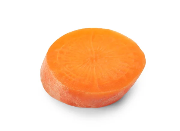 Slice Ripe Carrot White Background — Stock Photo, Image