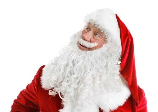 Портрет Подлинного Санта Клауса Белом Фоне — стоковое фото