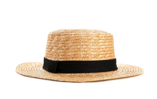 Sombrero Verano Sobre Fondo Blanco Accesorio Con Estilo — Foto de Stock