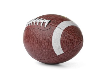 Beyaz arka planda deri Amerikan futbol topu