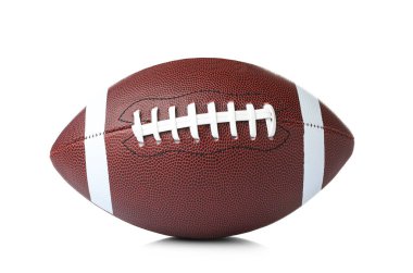 Beyaz arka planda deri Amerikan futbol topu