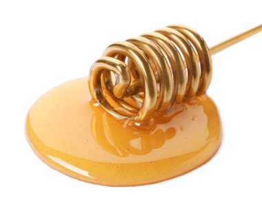 Beyaz arka planda lezzetli bal ve balık.