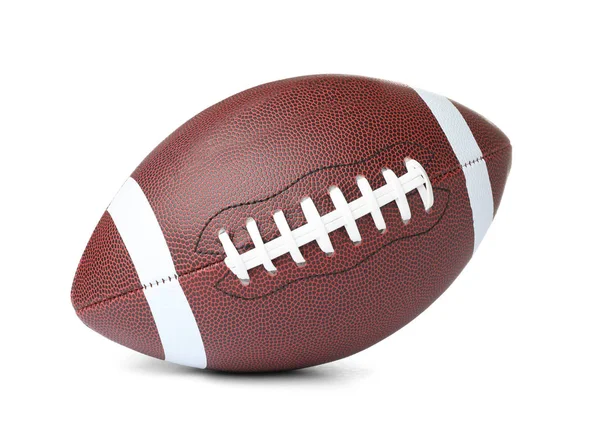 Кожаный Американский Футбольный Мяч Белом Фоне — стоковое фото
