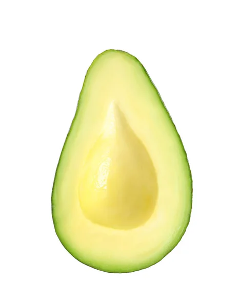 Hälfte Der Avocado Auf Weißem Hintergrund — Stockfoto