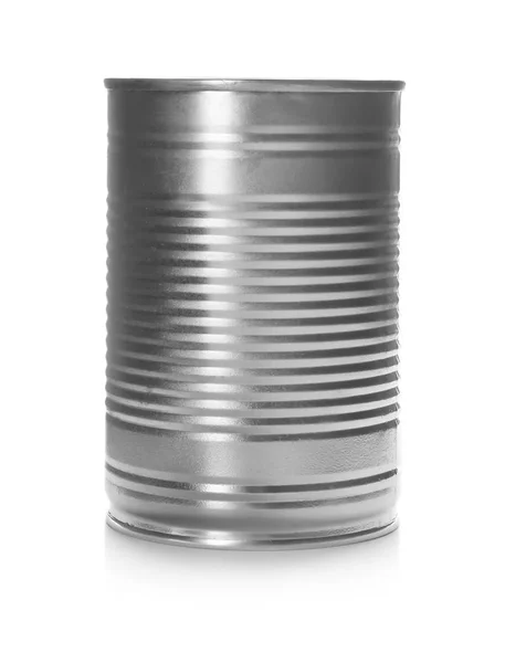 白色背景下的食品罐头样机 — 图库照片
