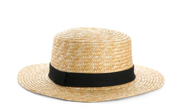 Sombrero Verano Sobre Fondo Blanco Accesorio Con Estilo — Foto de Stock