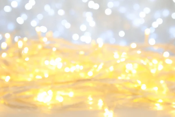 Vista Borrosa Las Luces Navidad Brillantes Como Fondo — Foto de Stock