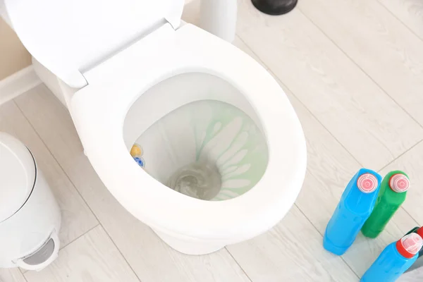 Keramische Toiletpot Met Detergent Moderne Badkamer — Stockfoto