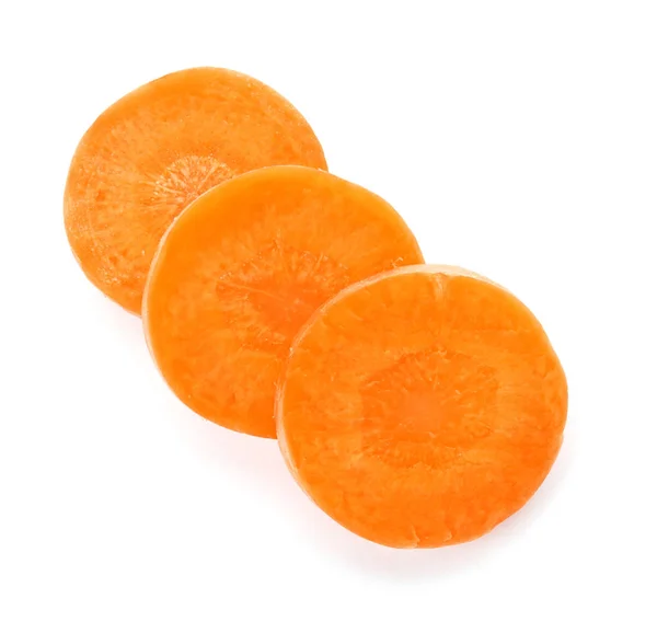 Carota Affettata Matura Fondo Bianco — Foto Stock