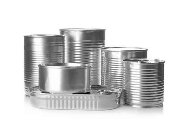 Mockup Tin Cans Food White Background Royalty Free Stock Images