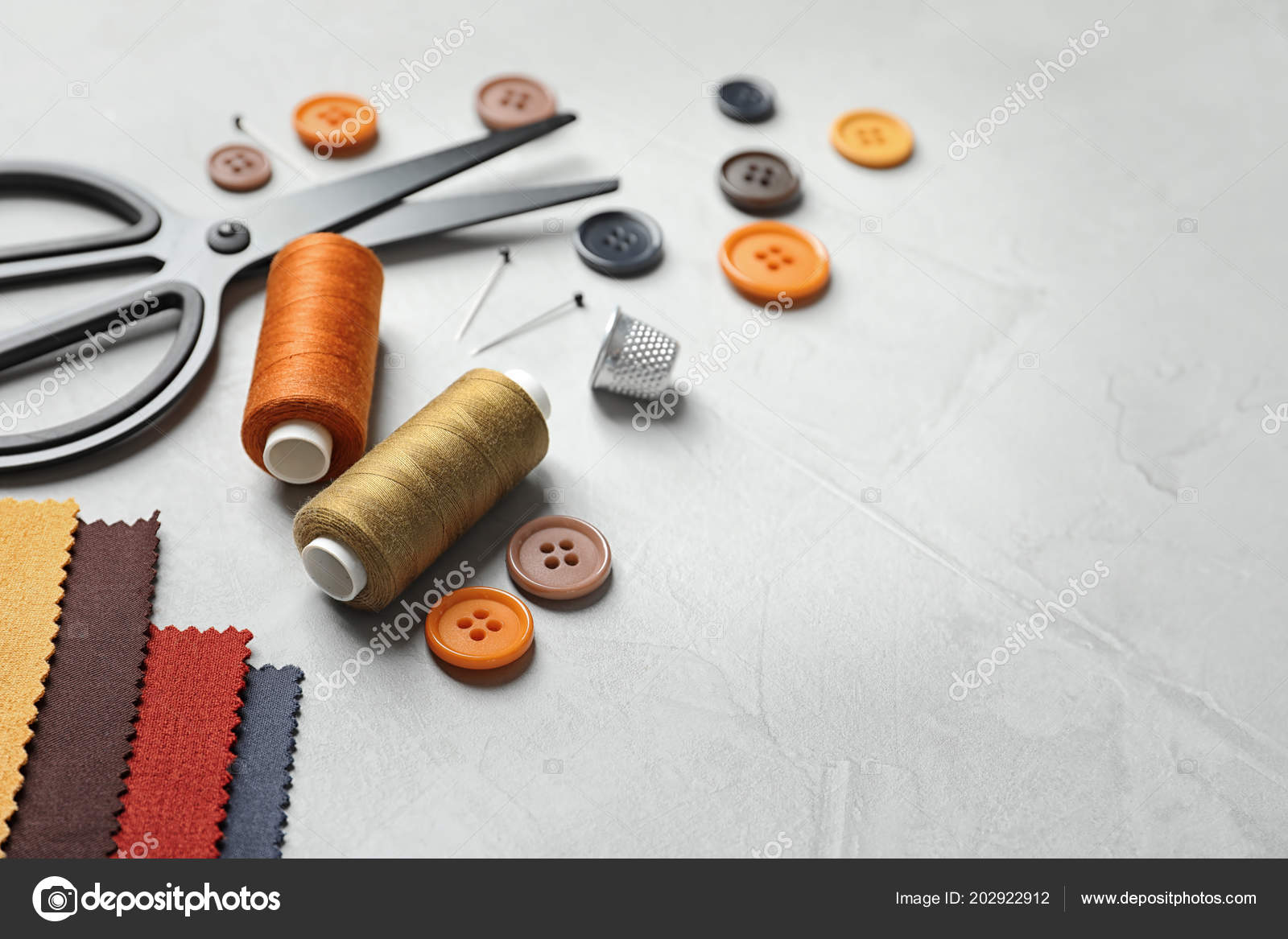 Set Tailoring Accessories Fabric Light Background Stock Photo by ©NewAfrica  202922912