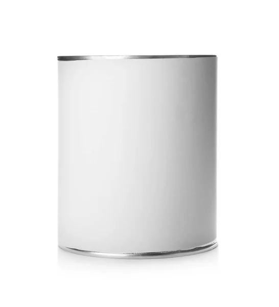 白色背景下锡罐的样机 — 图库照片