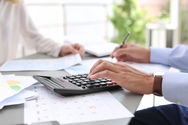 Tax Accountants Working Documents Table — Stock Photo, Image