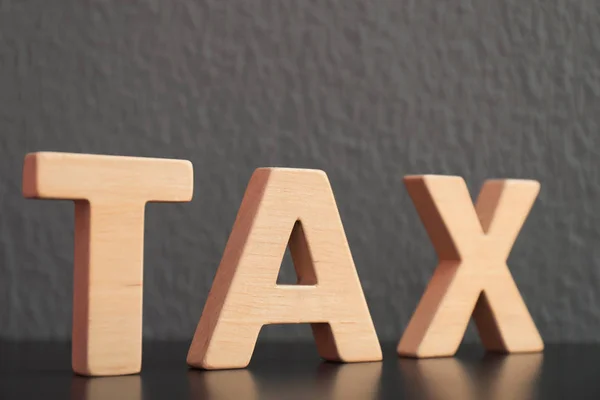 Word Tax Hecho Letras Tabla — Foto de Stock