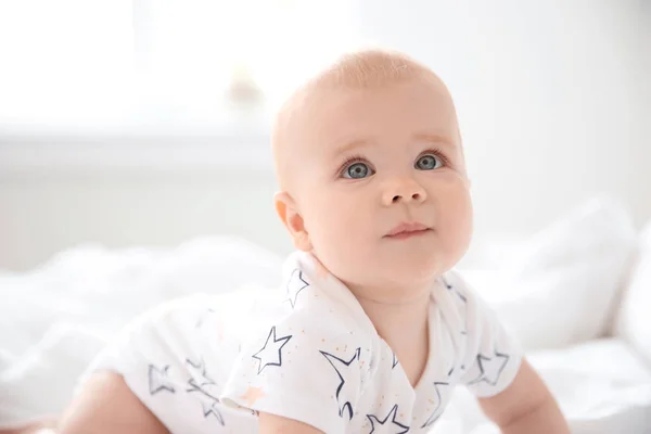 Portrait Cute Little Baby Blurred Background — Stock Photo, Image