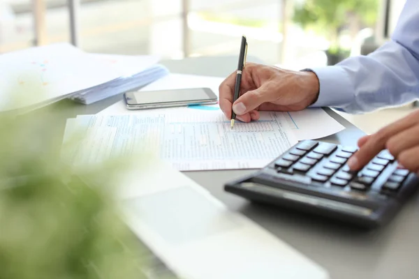 Tax Accountant Working Documents Table Stock Picture