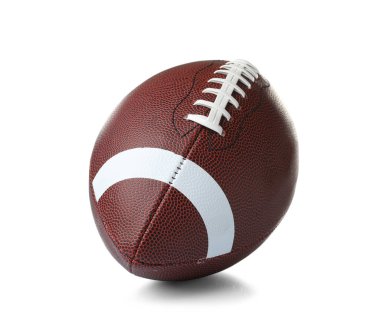 Beyaz arka planda deri Amerikan futbol topu
