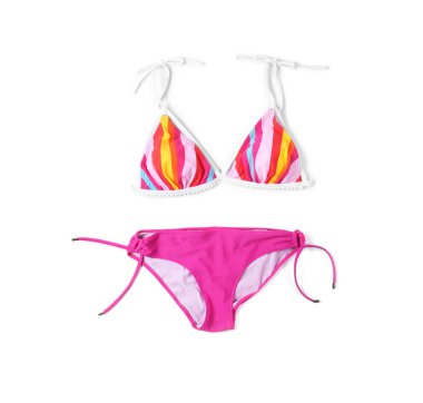 Beyaz arka plan üzerinde güzel bikini