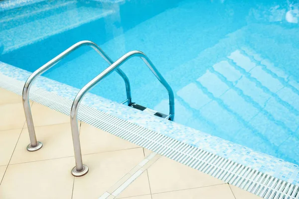 Ladder Grab Bars Swimming Pool Stock Image