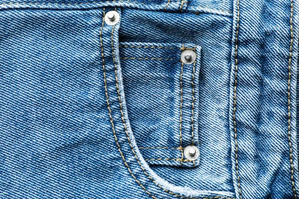 Vista Vicino Della Tasca Jeans Come Sfondo — Foto Stock