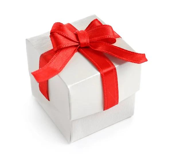 Beautifully Wrapped Gift Box White Background Royalty Free Stock Images