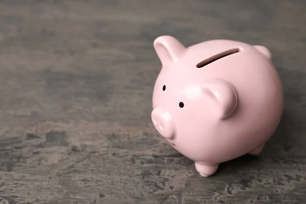 Roze Spaarvarken Tafel Geld Besparing — Stockfoto