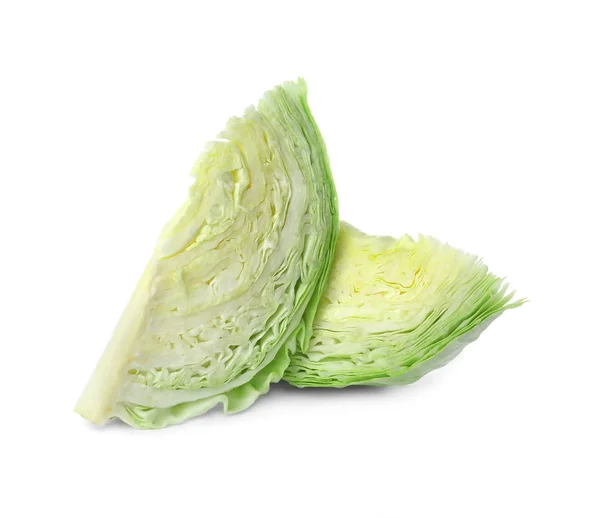 Pieces Cabbage White Background Healthy Food — Stock Photo, Image