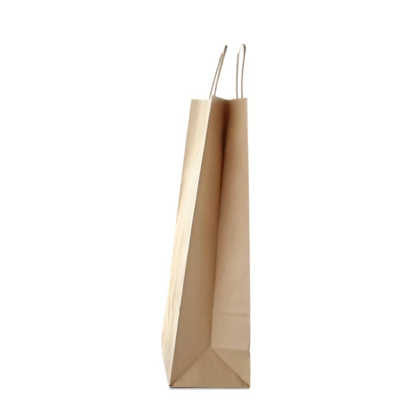 白い背景に空の紙のショッピングバッグ — ストック写真