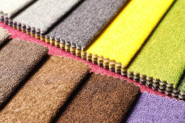 İç tasarım arka plan olarak için farklı renk kumaş örnekleri