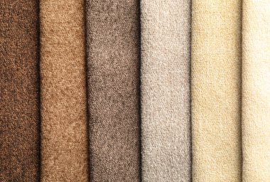 İç tasarım arka plan olarak için farklı renk kumaş örnekleri