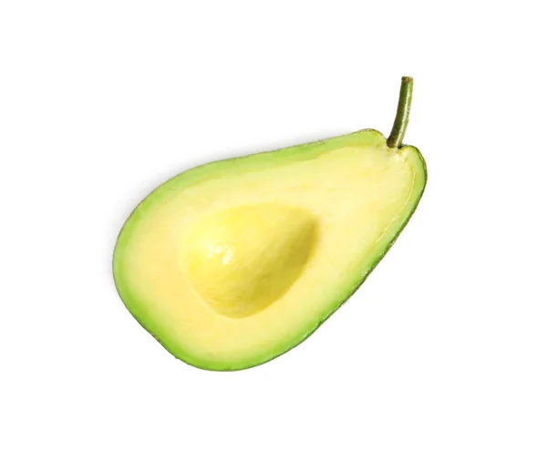Helft Van Avocado Witte Achtergrond — Stockfoto