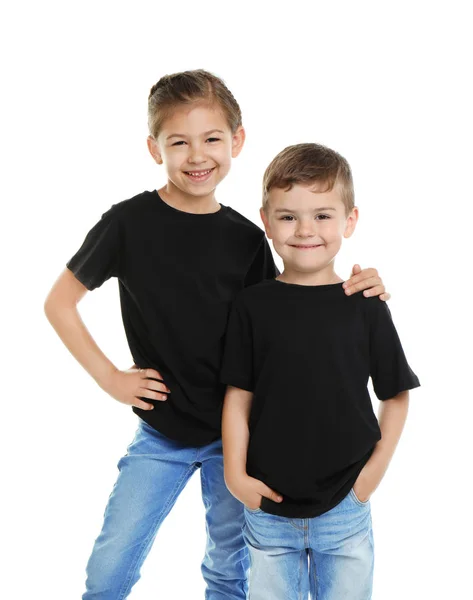 Kleine Kinder Shirts Auf Weißem Hintergrund Design Attrappe — Stockfoto