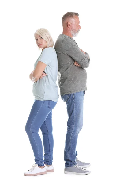 Upset Mature Couple White Background Relationship Problems — Stock Photo, Image