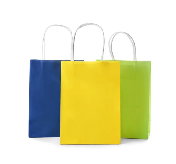 Mockup Paper Shopping Bags White Background — Stock Photo, Image