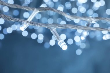 Renk arka plan, closeup güzel Noel ışıkları