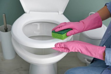 Kadın banyo Klozet Temizleme