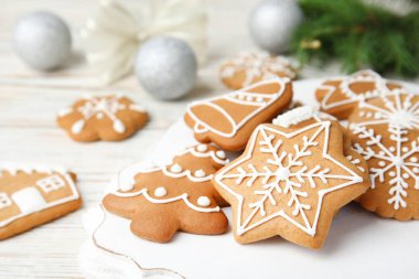 Lezzetli ev yapımı Noel kurabiyeleri, portre